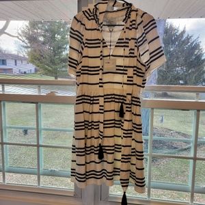 KATE SPADE Bea Stripe Talita Dress In Cream/black